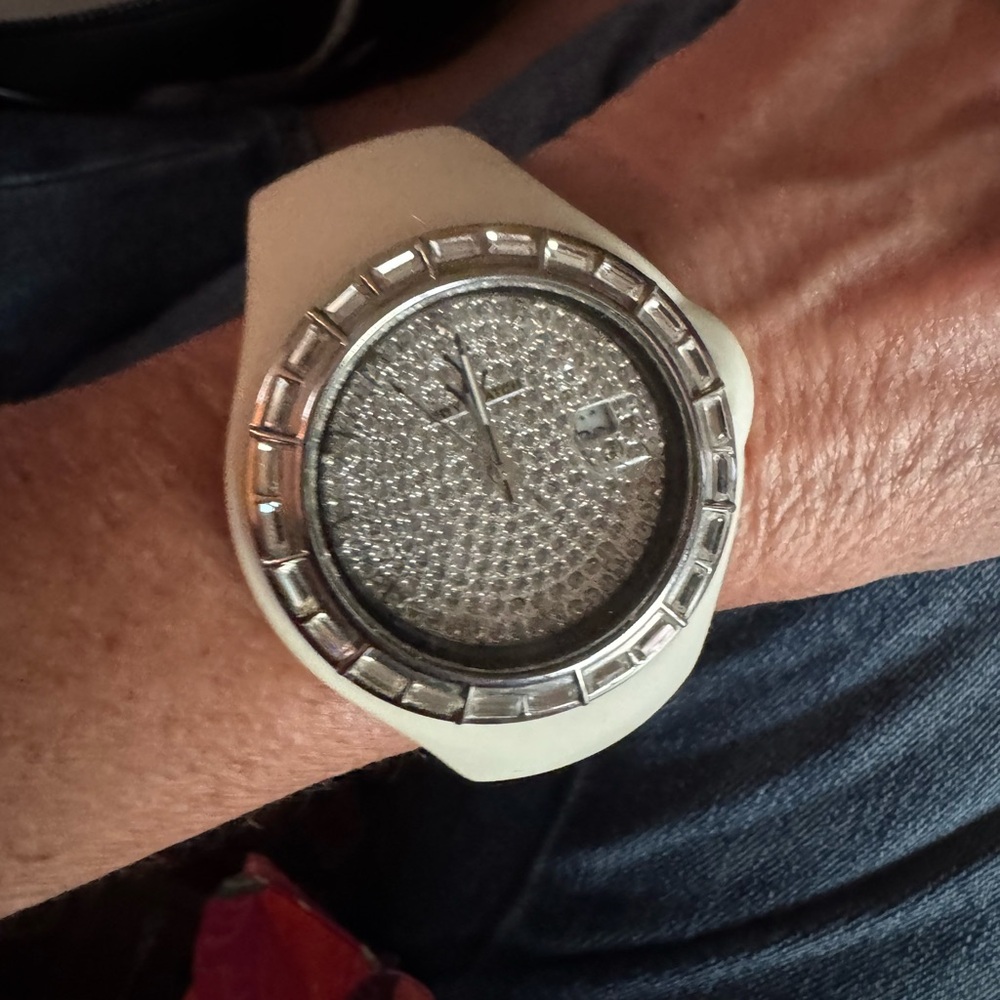 Toy White Rhinestone and Rubber Watch - Picture 3 of 4